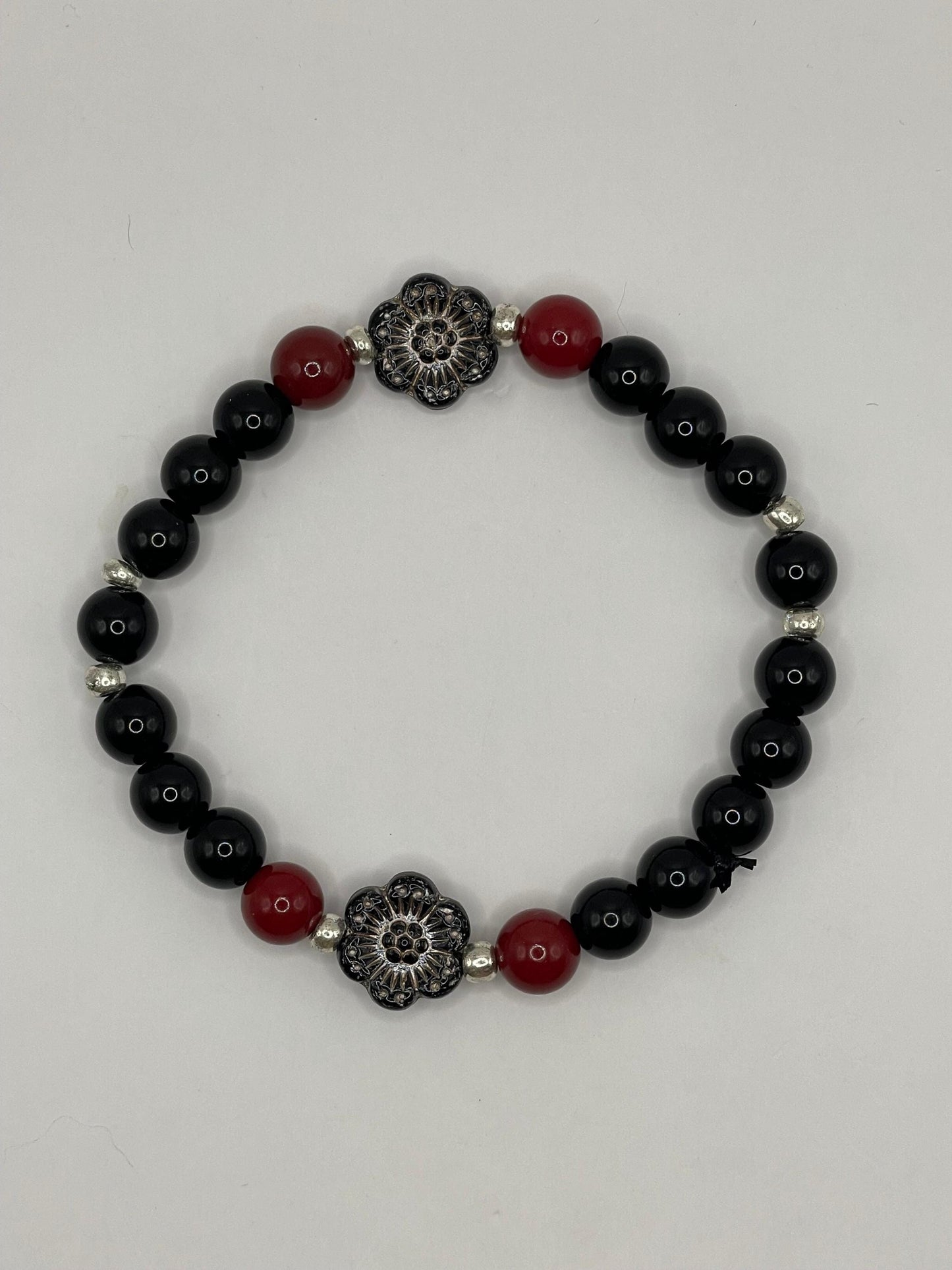 Cinnamon Flower stretch bracelet 7.75&quot;