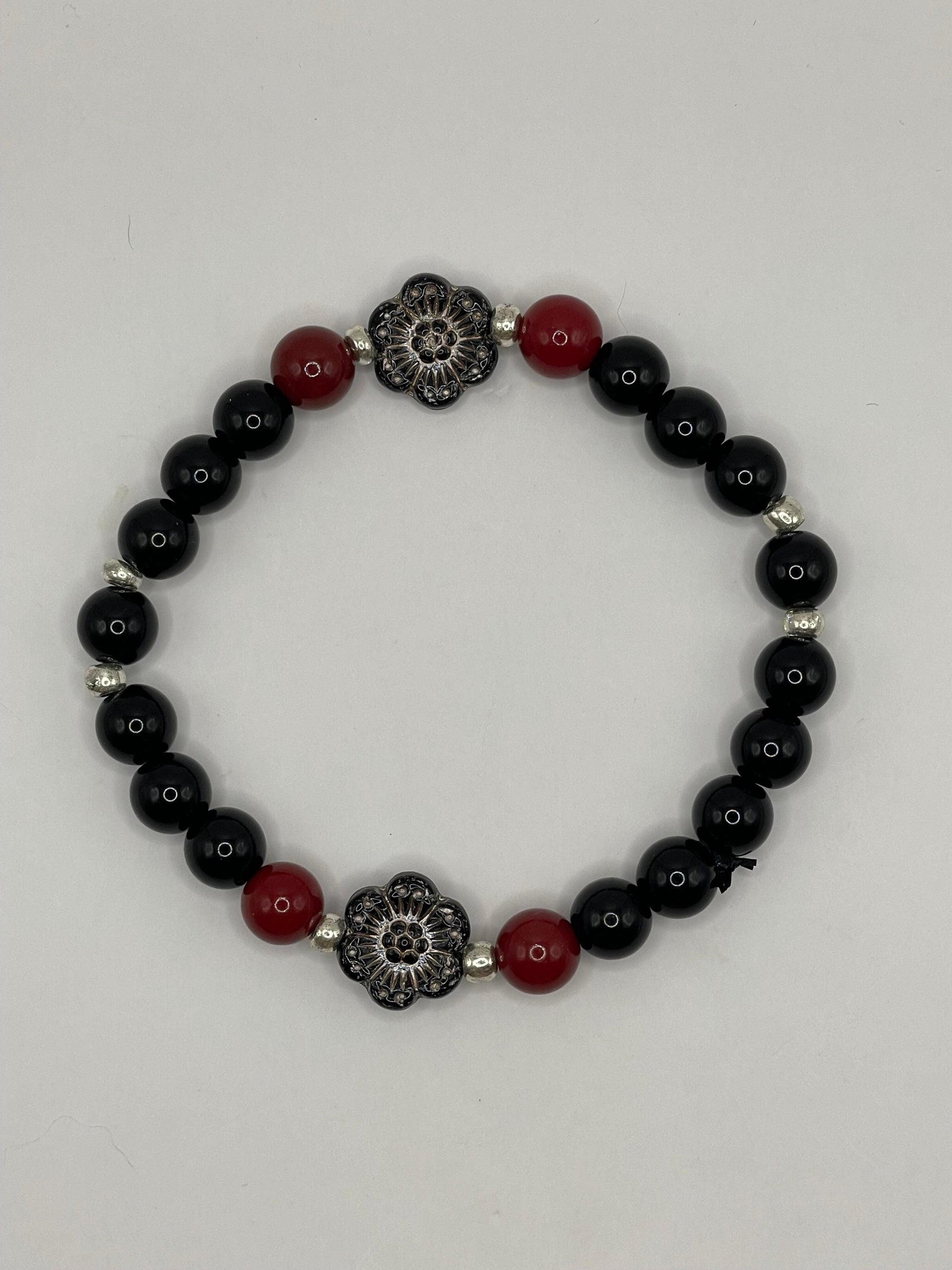Cinnamon Flower stretch bracelet 7.75&quot;