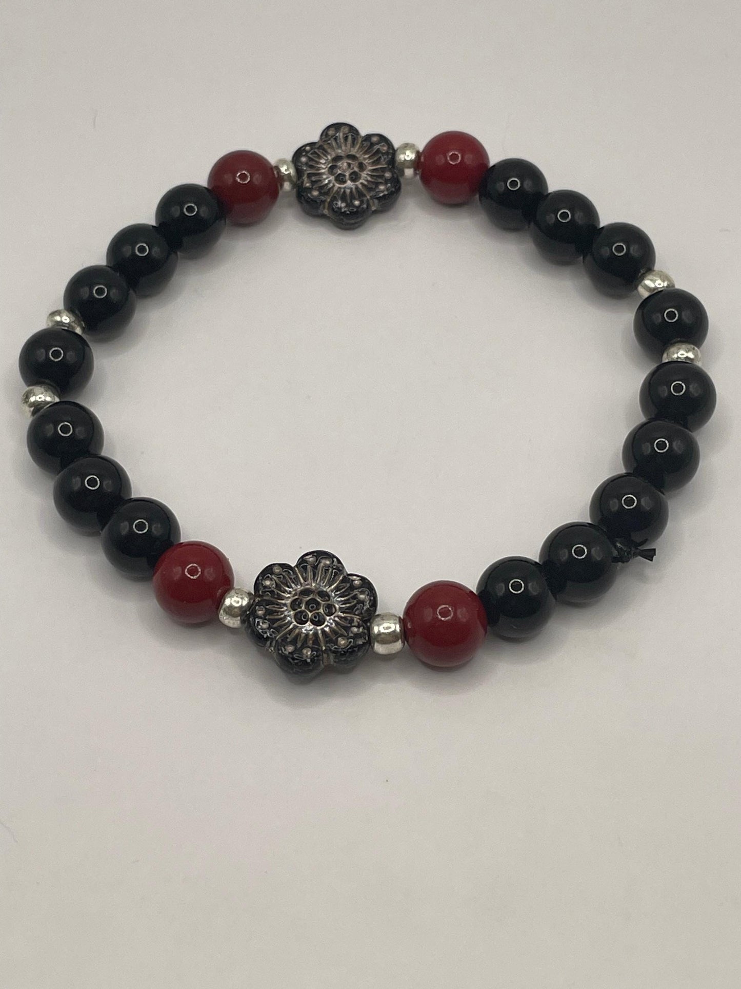 Cinnamon Flower stretch bracelet 7.75&quot;