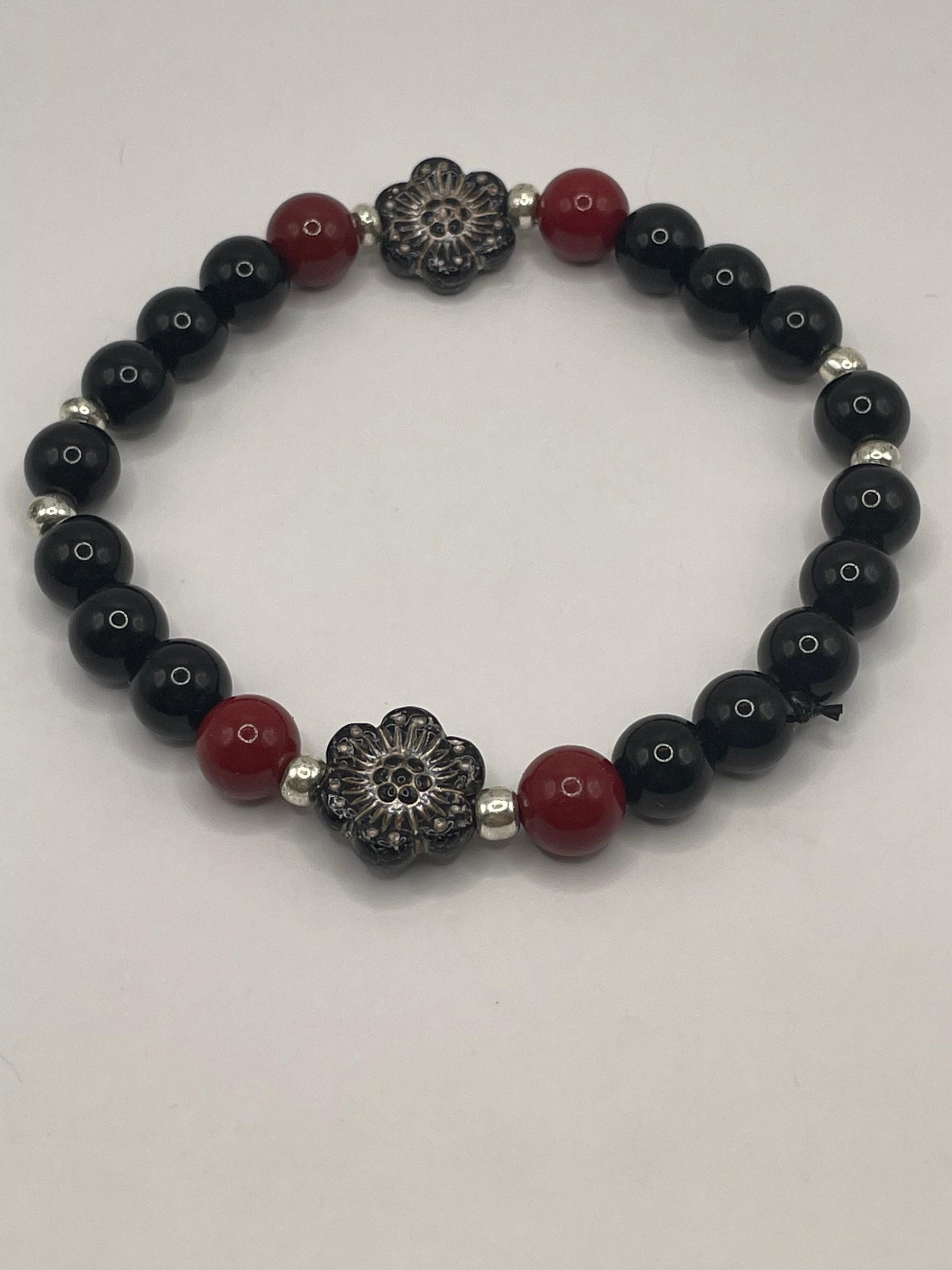 Cinnamon Flower stretch bracelet 7.75&quot;