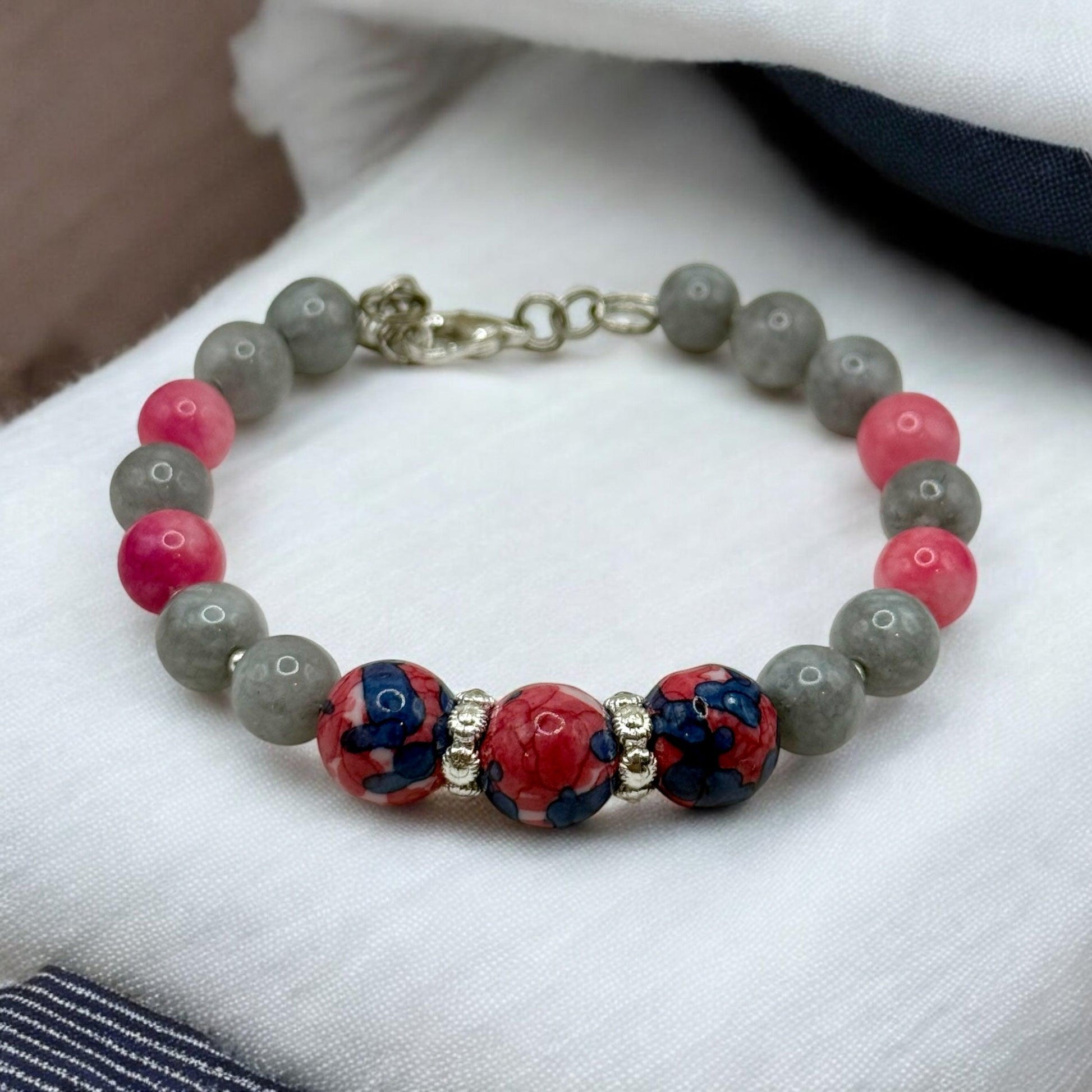 Colorful Agate and Jade Bracelets