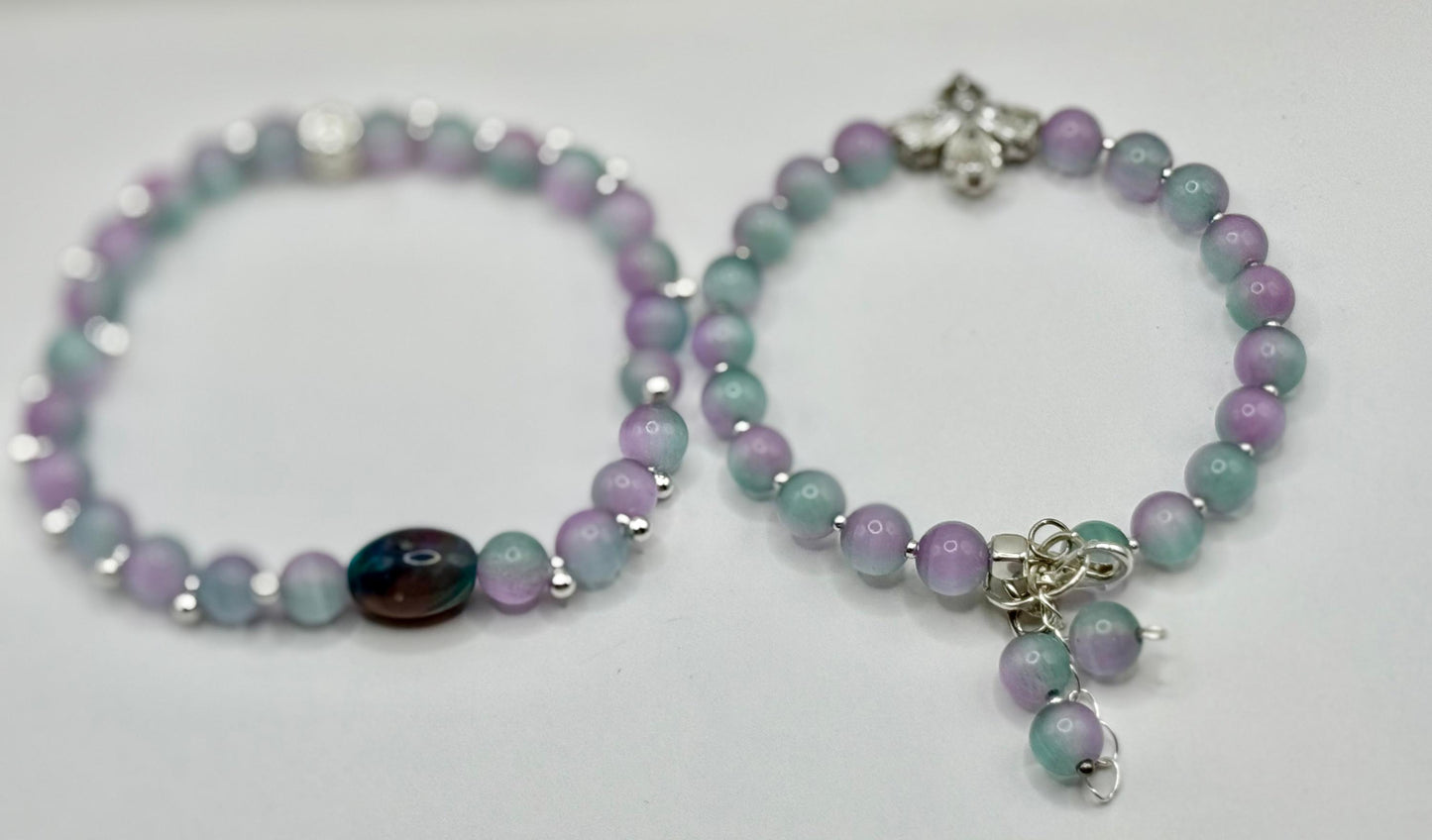 Purple/Aqua Cat Eye Bracelets
