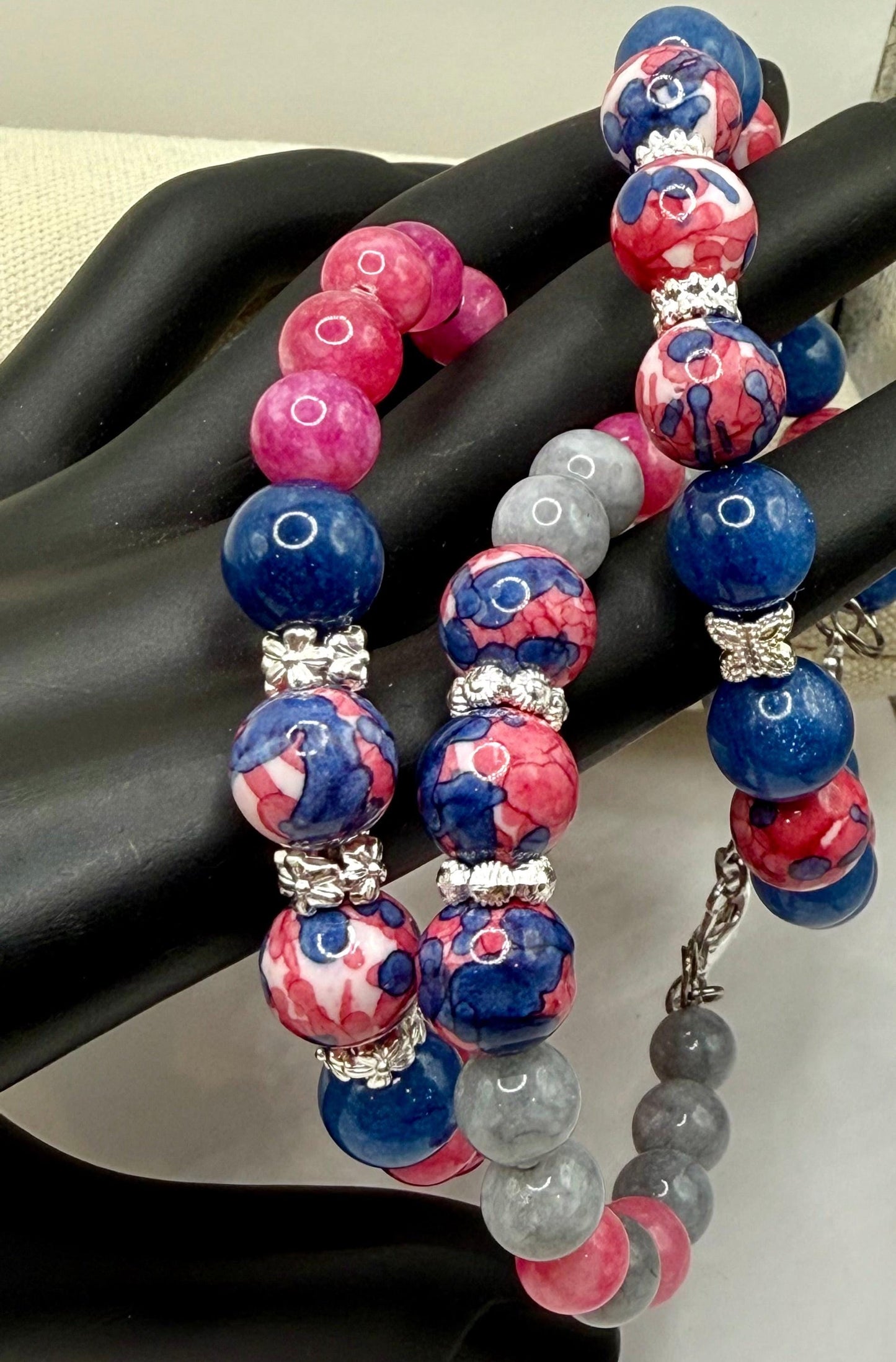 Colorful Agate and Jade Bracelets