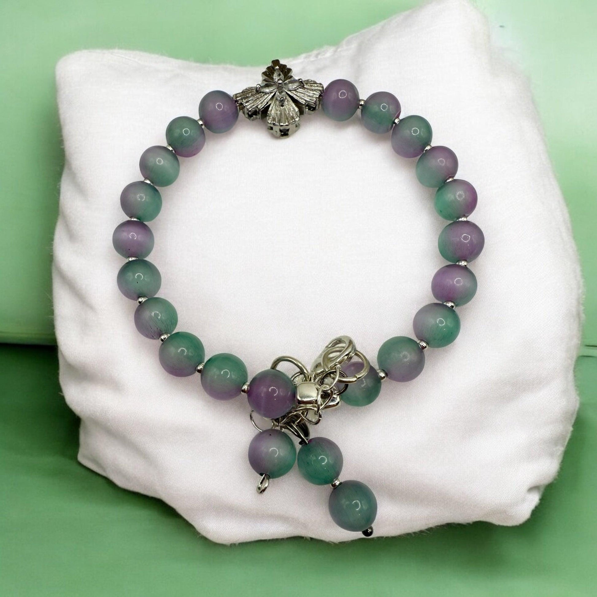 Purple/Aqua Cat Eye Bracelets