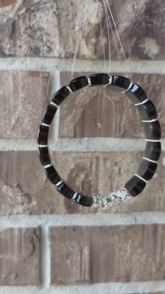 Rainbow Obsidian Stretch Bangle 8"