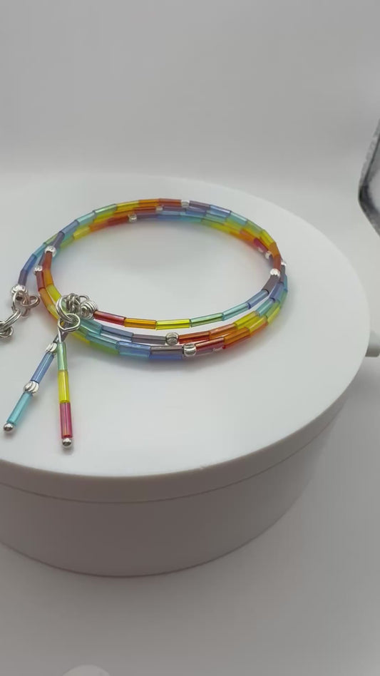 Rainbow Sparkle Wrap Bracelet